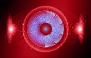 Modern Holographic Eye on Technology Background vector