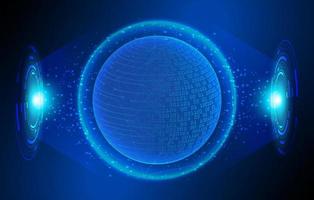 Modern Holographic Globe on Technology Background vector