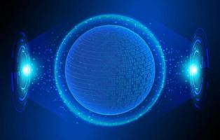 Modern Holographic Globe on Technology Background vector