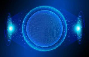 Modern Holographic Globe on Technology Background vector