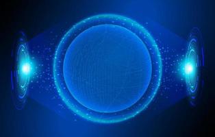 Modern Holographic Globe on Technology Background vector