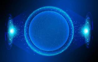 Modern Holographic Globe on Technology Background vector