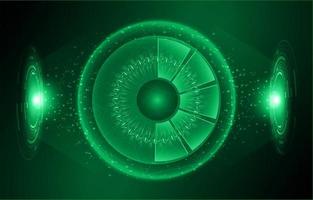 Modern Holographic Eye on Technology Background vector