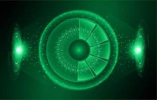 Modern Holographic Eye on Technology Background vector