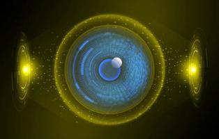 Modern Holographic Eye on Technology Background vector