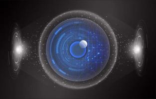 Modern Holographic Eye on Technology Background vector