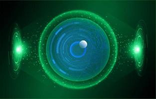 Modern Holographic Eye on Technology Background vector
