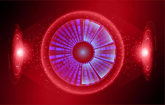 Modern Holographic Eye on Technology Background