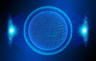 Modern Holographic Globe on Technology Background vector