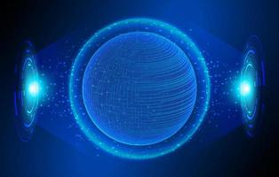 Modern Holographic Globe on Technology Background vector