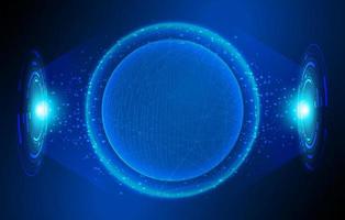 Modern Holographic Globe on Technology Background vector