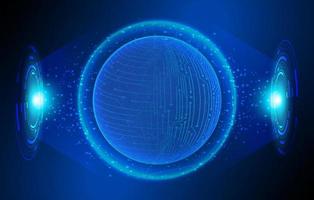 Modern Holographic Globe on Technology Background vector