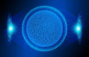 Modern Holographic Globe on Technology Background vector