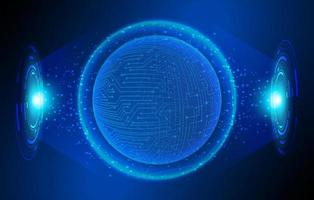Modern Holographic Globe on Technology Background vector