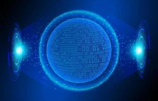 Modern Holographic Globe on Technology Background vector