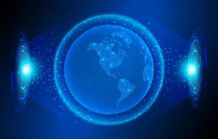 Modern Holographic Globe on Technology Background vector