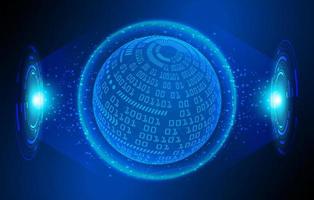 Modern Holographic Globe on Technology Background vector