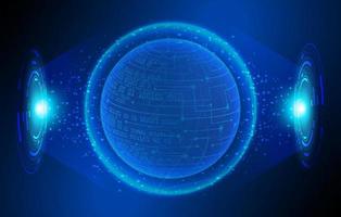 Modern Holographic Globe on Technology Background vector