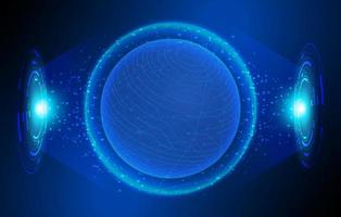 Modern Holographic Globe on Technology Background vector