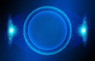 Modern Holographic Globe on Technology Background vector