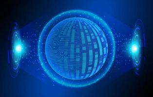 Modern Holographic Globe on Technology Background vector