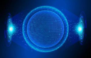 Modern Holographic Globe on Technology Background vector