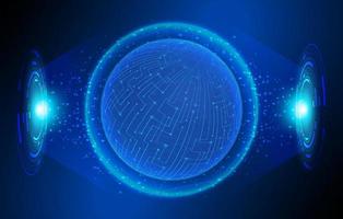 Modern Holographic Globe on Technology Background vector