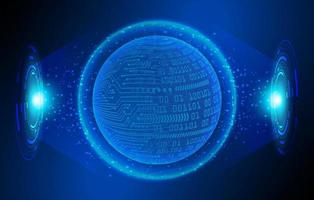 Modern Holographic Globe on Technology Background vector