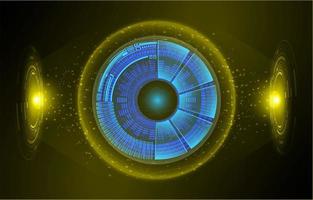 Modern Holographic Eye on Technology Background vector