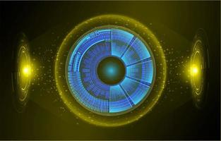 Modern Holographic Eye on Technology Background vector