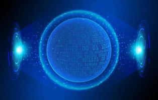Modern Holographic Globe on Technology Background vector