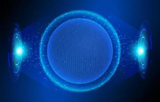 Modern Holographic Globe on Technology Background vector