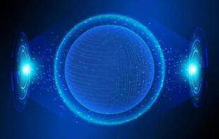 Modern Holographic Globe on Technology Background vector