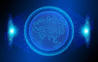 Modern Holographic Globe on Technology Background vector