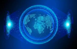Modern Holographic Globe on Technology Background vector