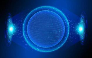 Modern Holographic Globe on Technology Background vector