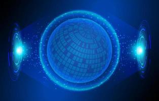 Modern Holographic Globe on Technology Background vector