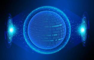 Modern Holographic Globe on Technology Background vector