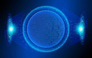 Modern Holographic Globe on Technology Background vector