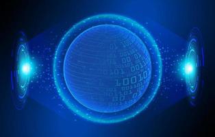 Modern Holographic Globe on Technology Background vector