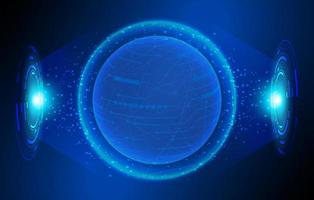 Modern Holographic Globe on Technology Background vector