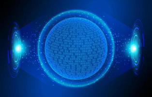 Modern Holographic Globe on Technology Background vector