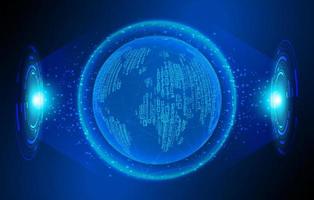 Modern Holographic Globe on Technology Background vector