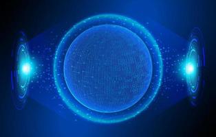 Modern Holographic Globe on Technology Background vector