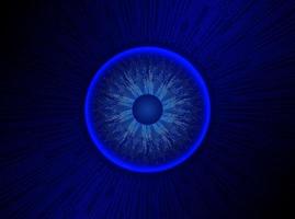 Modern Holographic Eye Ball on Technology Background vector