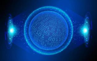 Modern Holographic Globe on Technology Background vector