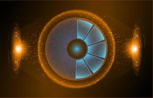 ojo holográfico moderno sobre fondo de tecnología vector