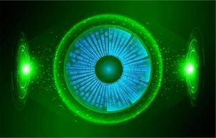 Modern Holographic Eye on Technology Background vector