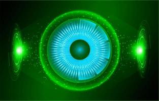 Modern Holographic Eye on Technology Background vector