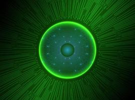 Modern Holographic Eye Ball on Technology Background vector